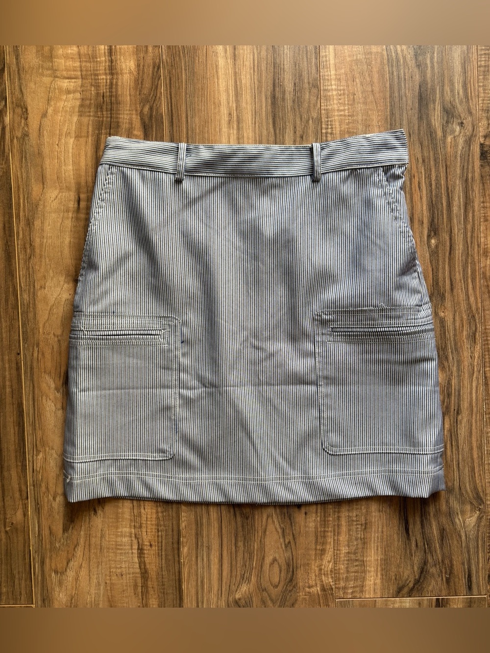 NWT Tahari Striped Utility Mini Skirt Size 2 Blue Black White